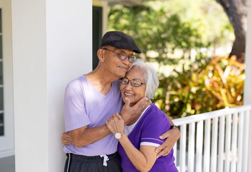 happy couple in east ridge at cutler bay happy couple embracing in east ridge at cutler bay