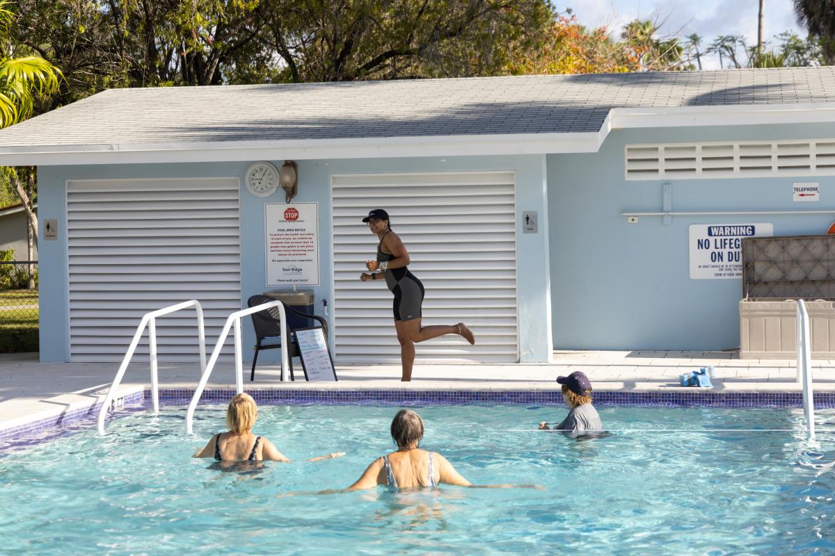 fun pool aerobics at East Ridge